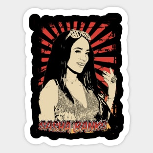 Sasha Banks Retro Vintage Aesthetic Sticker